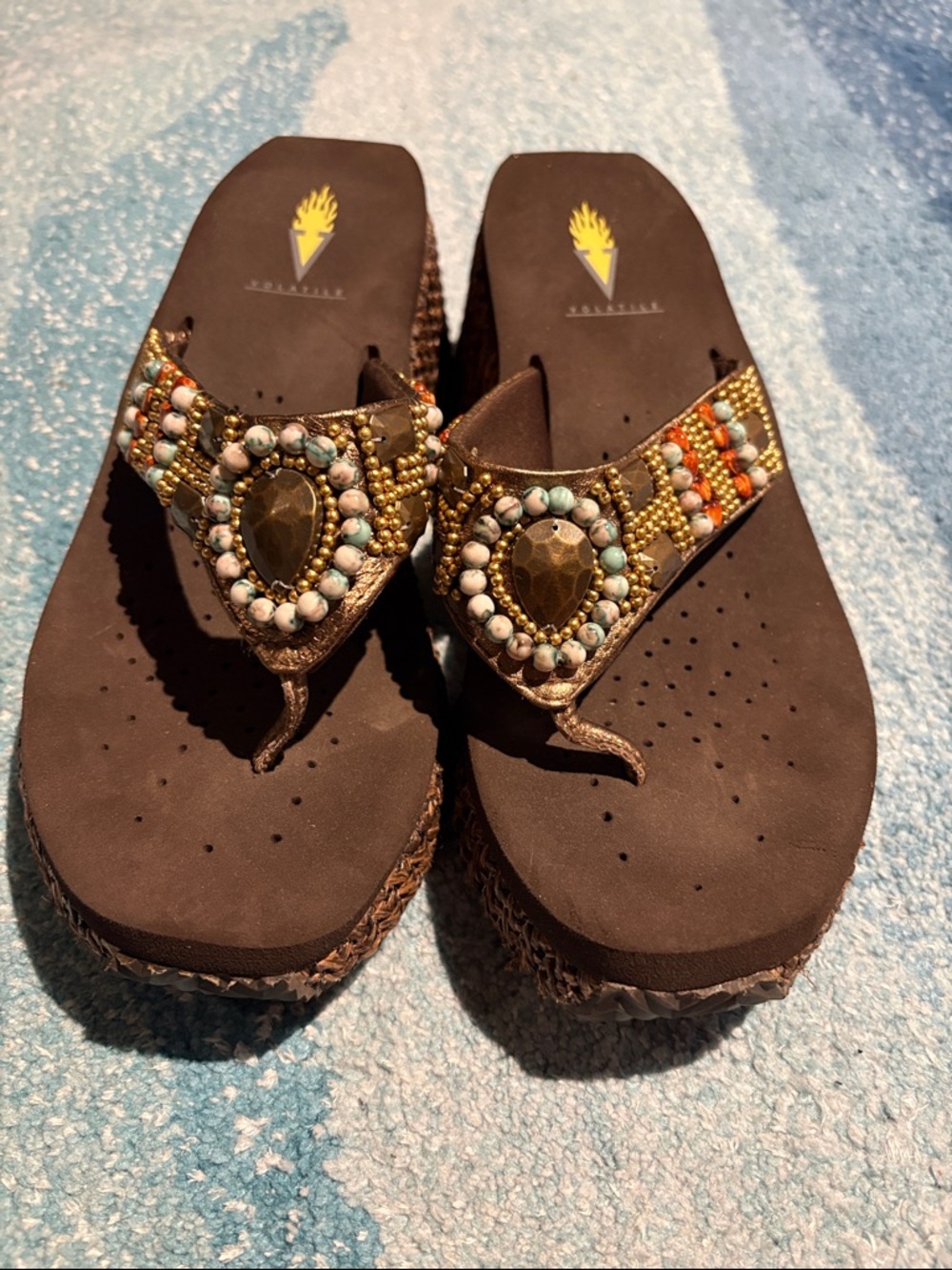 Volatile Platform Sandals, Sz 8